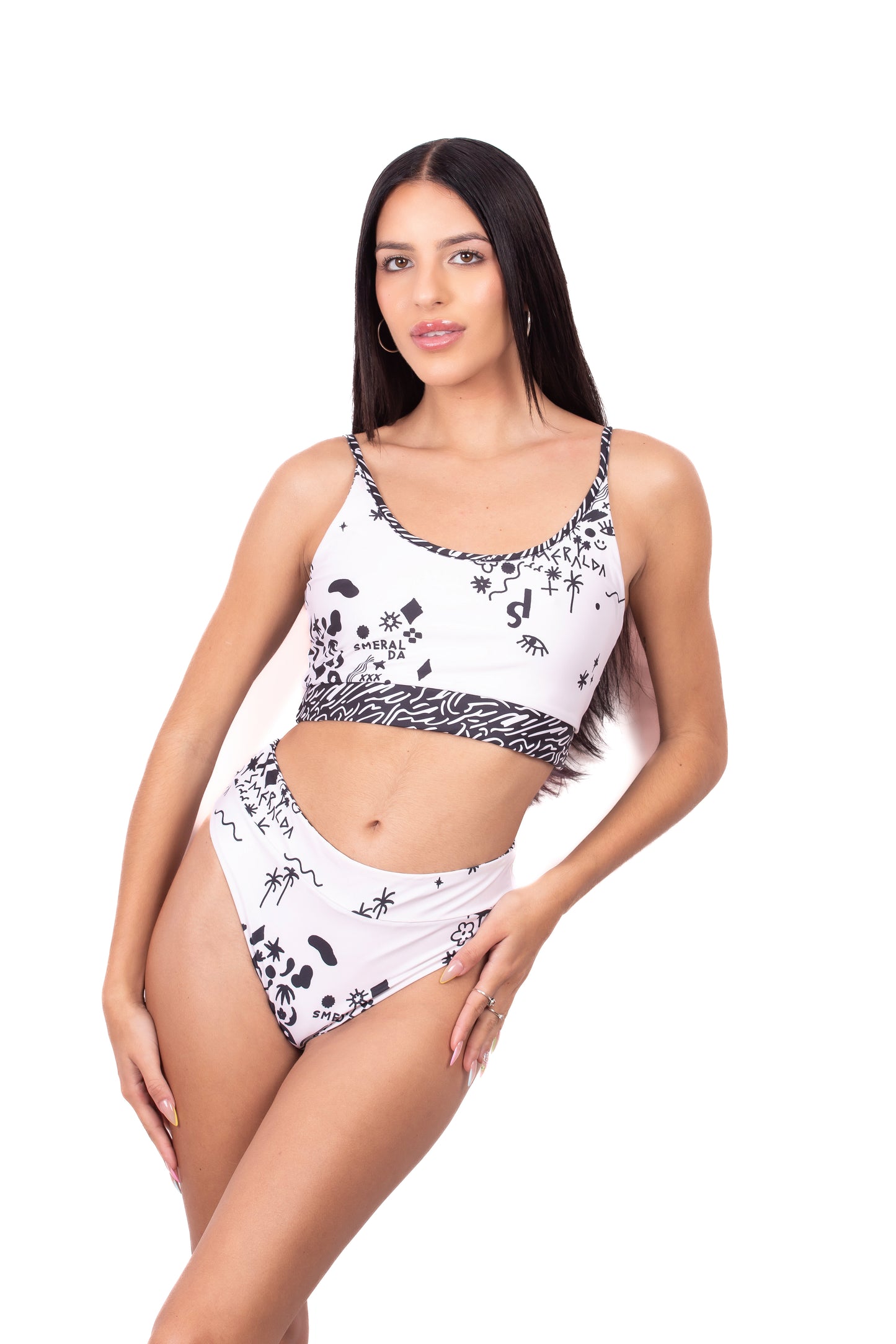 Pantera Reversible Two-Piece Swimsuit with High-Waisted Bottom